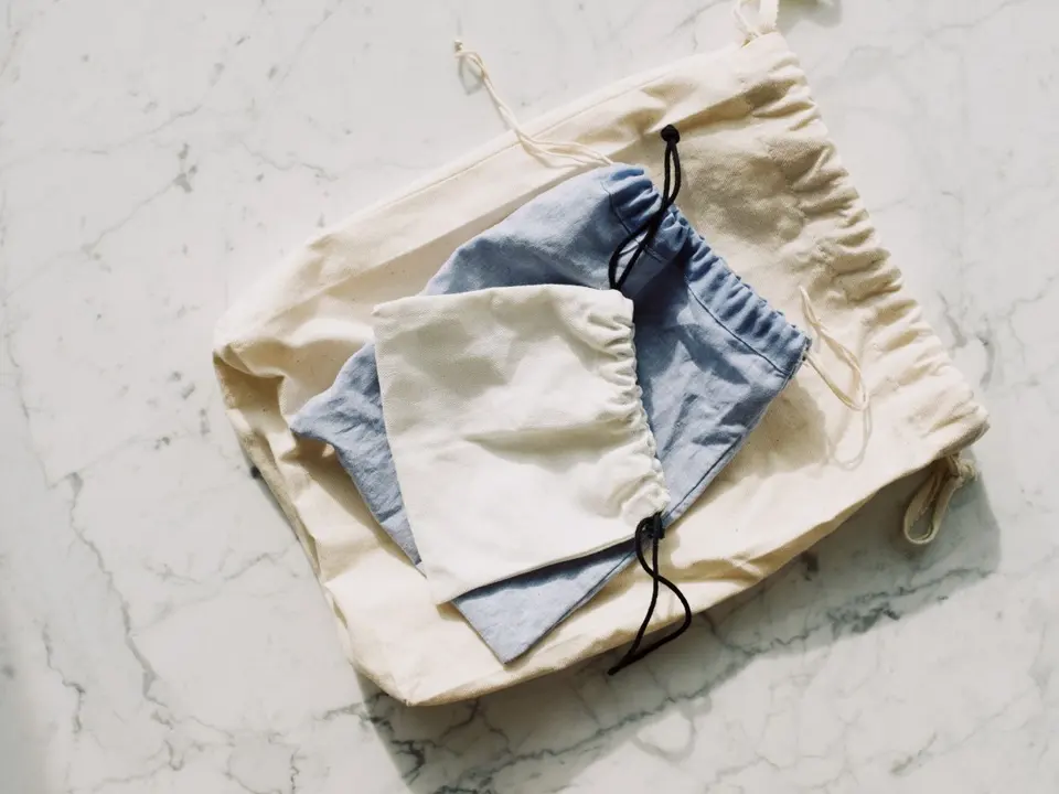 Cotton drawstring laundry bags